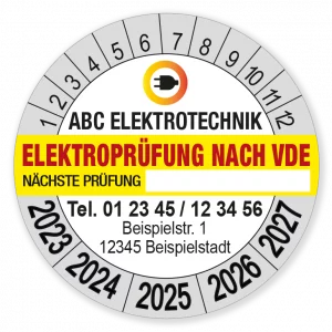 Aufkleber Team | Prüfplakette Elektroprüfung nach VDE "nächste Prüfung"