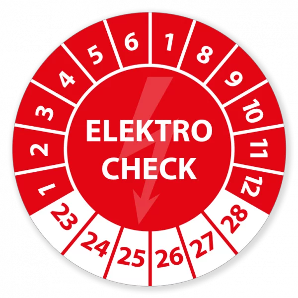 Aufkleber Team | Prüfplaketten Elektro Check rot