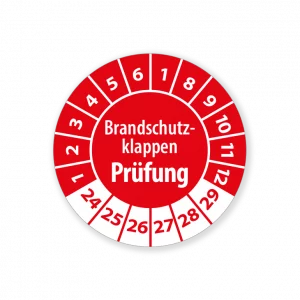 Prüfplakette Brandschutzklappe geprüft rund