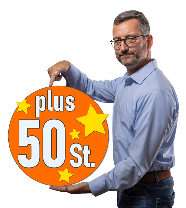 Aufkleber-Team Rabatt-Aktion 50 Aufkleber plus